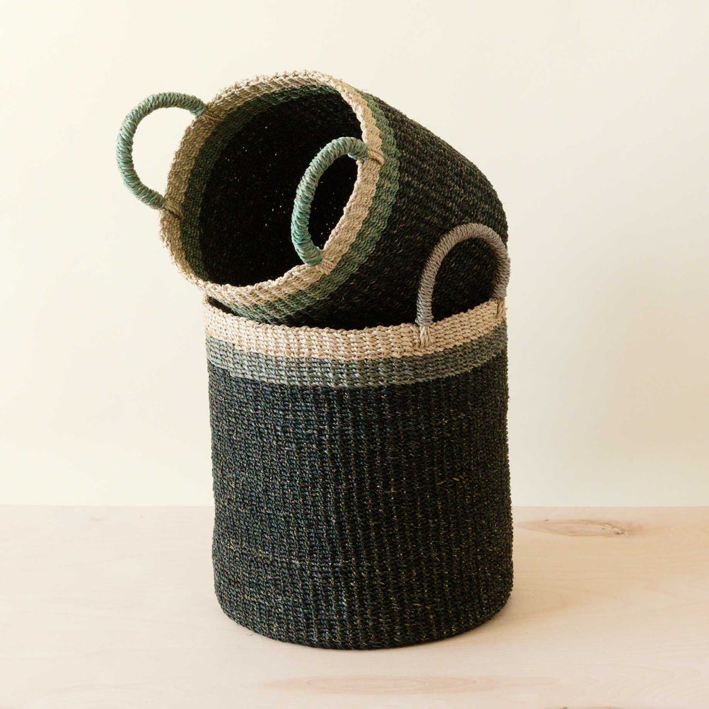 Home Essentials Abaca Cylinder Basket with Handles, Set of 2 for daily home and personal routines with home organization and everyday goods
