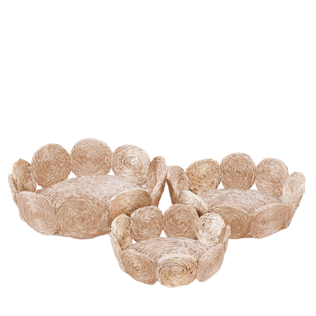 Abaca Fruit Basket Circles, set of 3