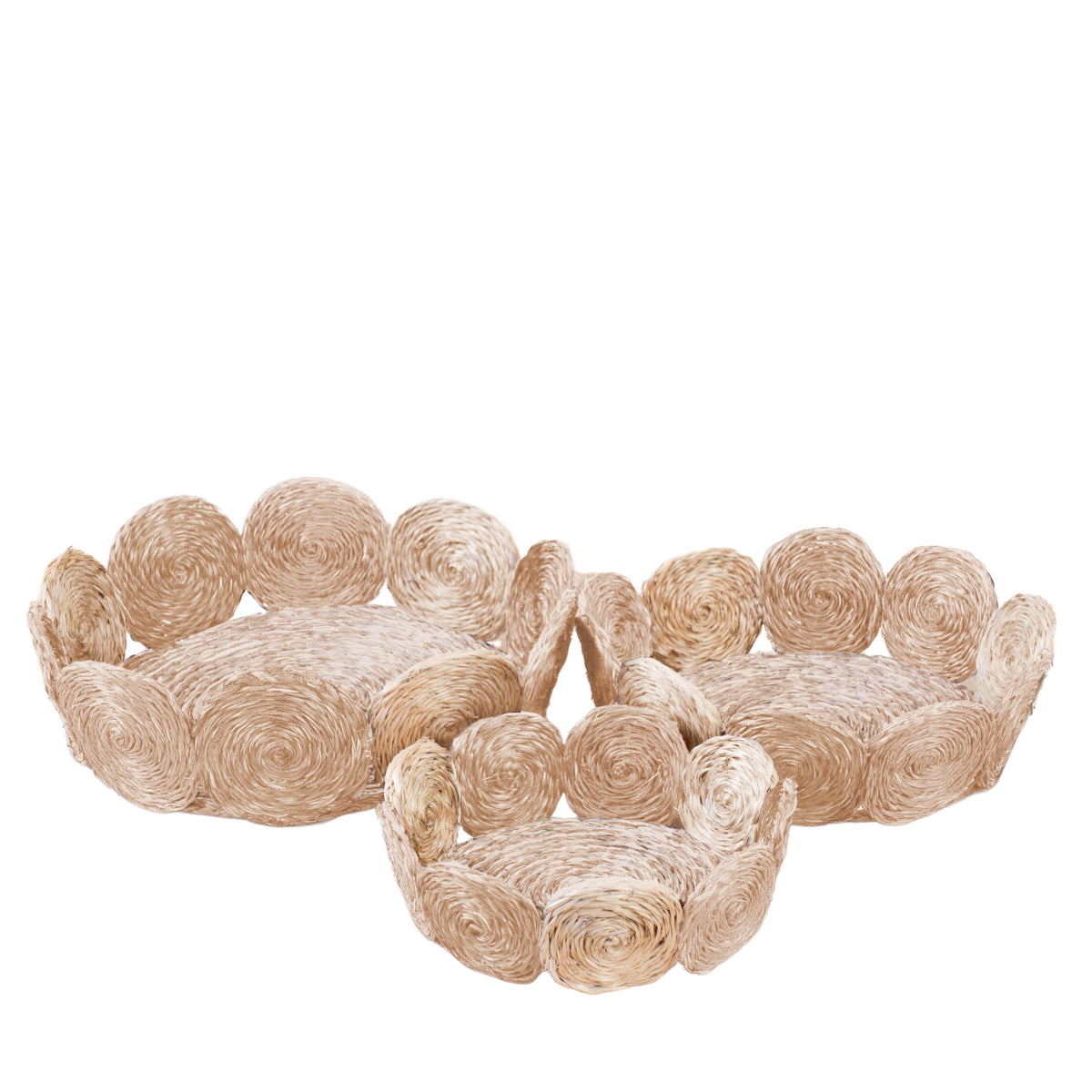 Abaca Fruit Basket Circles, set of 3
