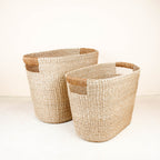 Daily Care Abaca Rounded Oval Basket, set of 2 for daily home and personal routines with home organization and everyday goods