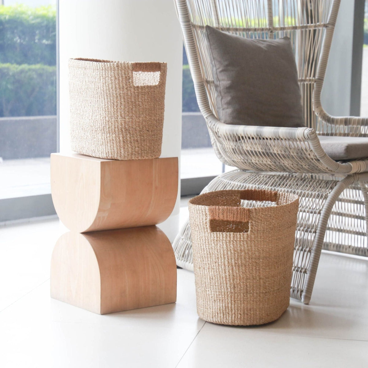 Daily Care Abaca Rounded Oval Basket, set of 2 for daily home and personal routines with home organization and everyday goods