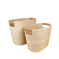 Abaca Rounded Oval Basket, set of 2