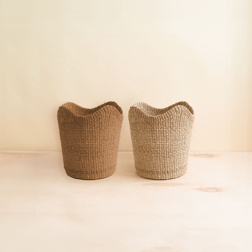Routine Ready Abaca Small Scallop Basket for daily home and personal routines with home organization and everyday goods