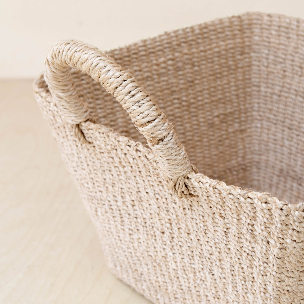 Home Essentials Abaca Tapered Square Tabletop Basket with Handles for daily home and personal routines with home organization and everyday goods