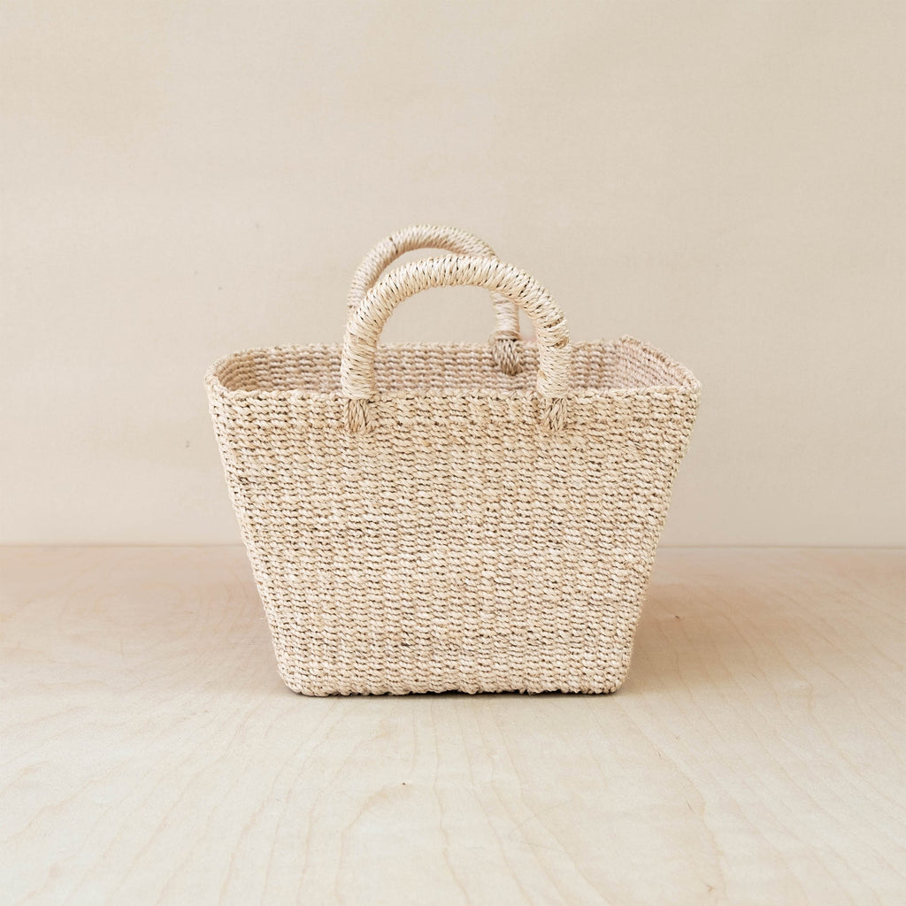 Home Essentials Abaca Tapered Square Tabletop Basket with Handles for daily home and personal routines with home organization and everyday goods