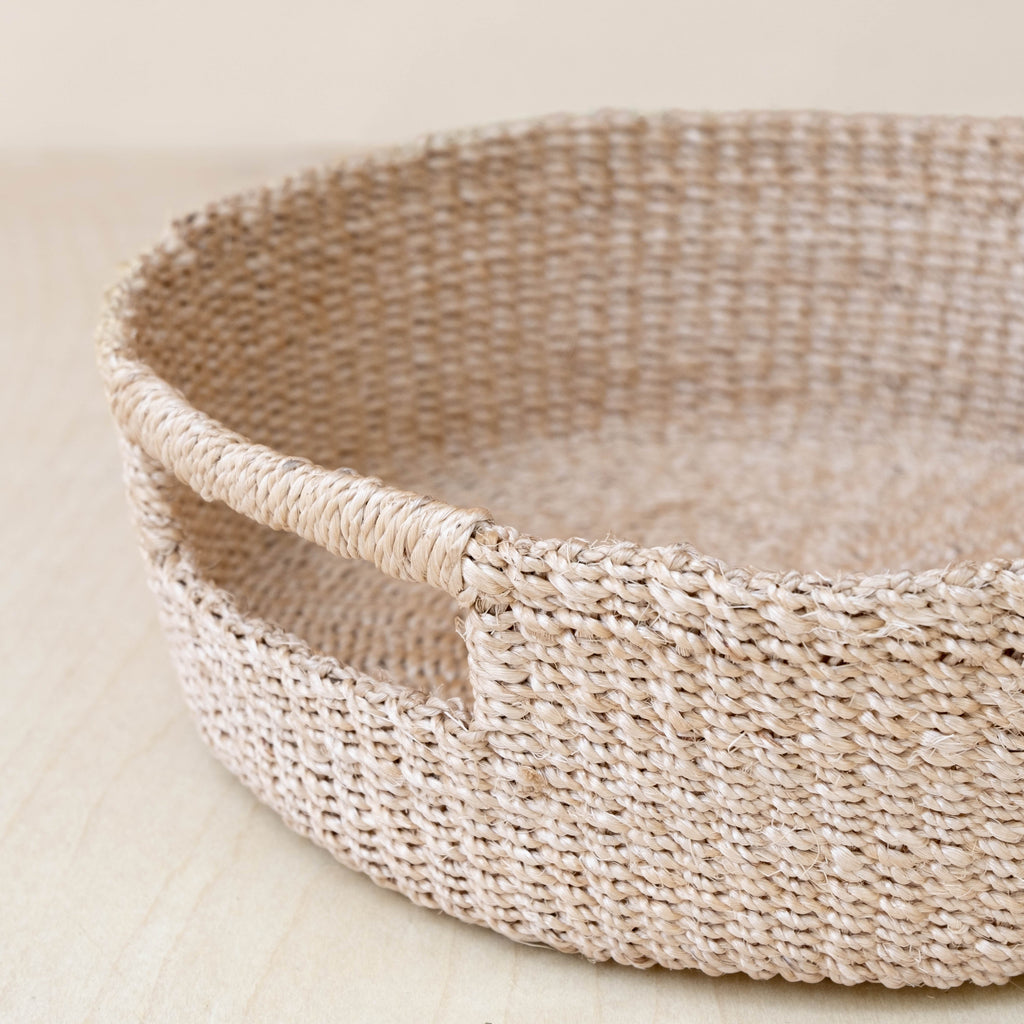 Everyday Home Abaca Round Tray with Cutout Handles for daily home and personal routines with home organization and everyday goods