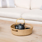 Everyday Home Abaca Round Tray with Cutout Handles for daily home and personal routines with home organization and everyday goods