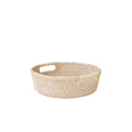 Abaca Round Tray with Cutout Handles