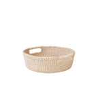 Abaca Round Tray with Cutout Handles