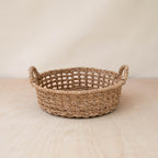 Routine Ready Abaca Round Tray Open Weave with Cutout Handles for daily home and personal routines with home organization and everyday goods