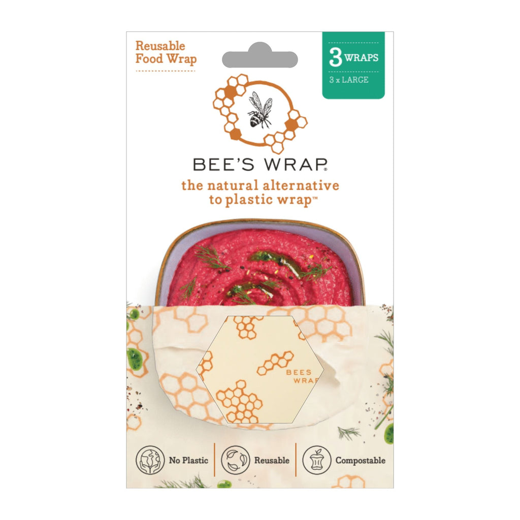 Daily Care Beeswax Wraps for Food - Large for daily home and personal routines with pantry foods and beverages