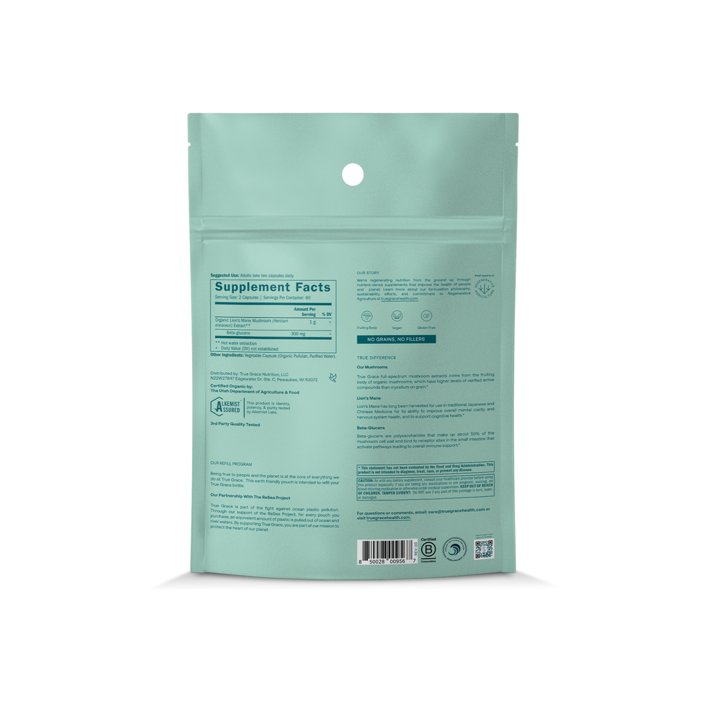 Daily Care Lion s Mane Capsules - Refill Pouch for daily home and personal routines with general everyday essentials
