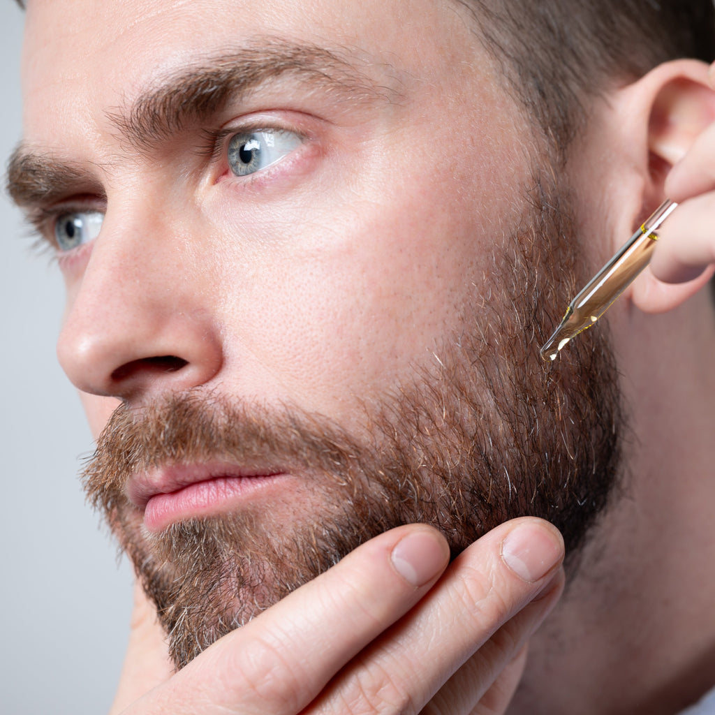 Daily Care Beard Oil for daily home and personal routines with pantry foods and beverages