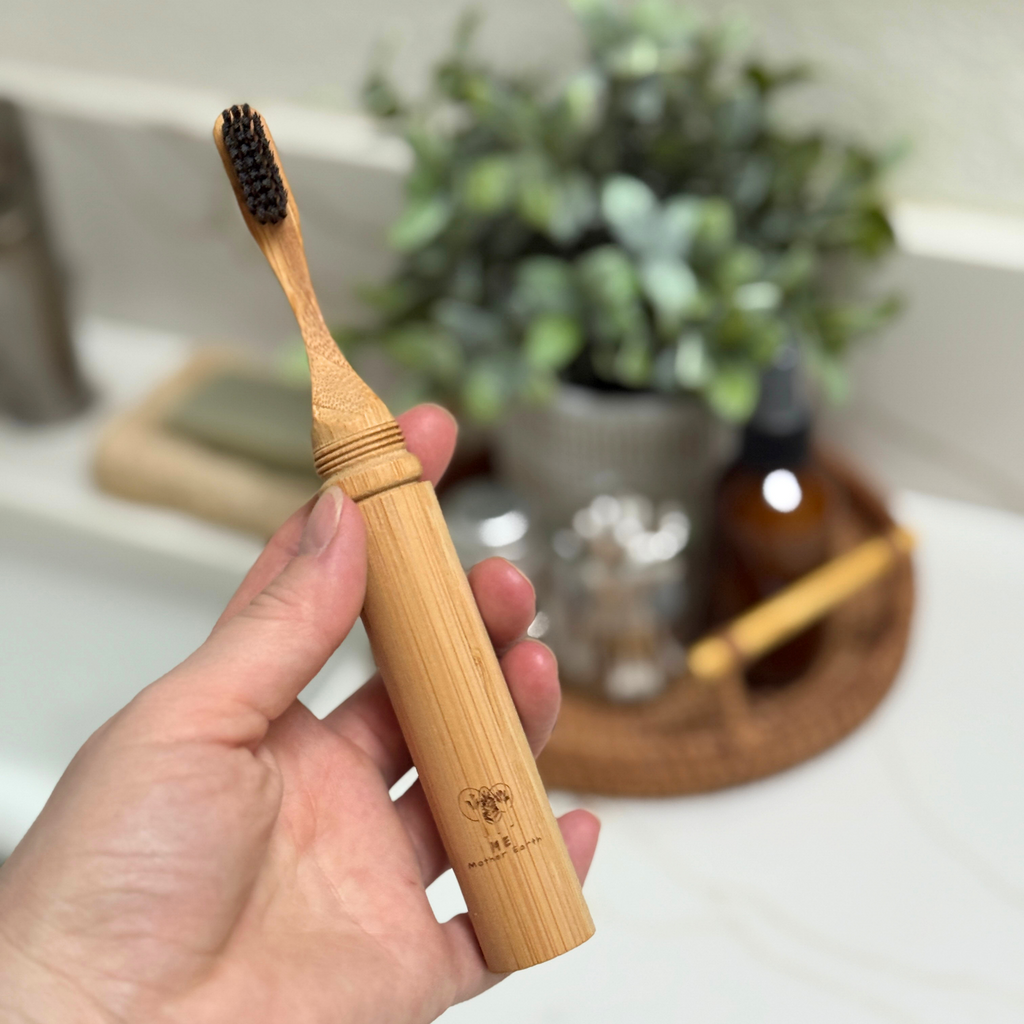 Everyday Home All-in-One Bamboo Travel Toothbrush 2.0 - Castor Oil Bristles for daily home and personal routines with oral care