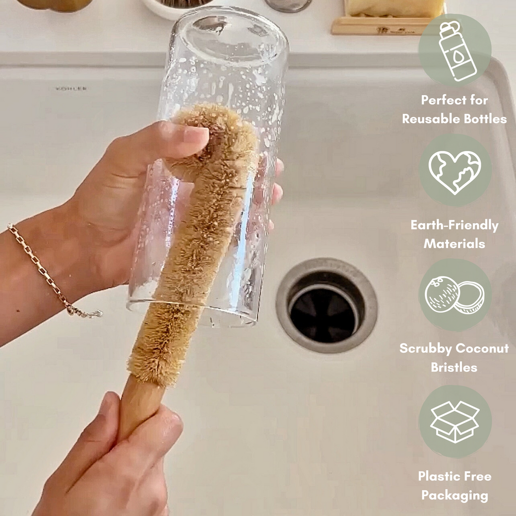 Home Essentials Coconut Bottle Cleaning Brush for daily home and personal routines with cleaning laundry and paper products
