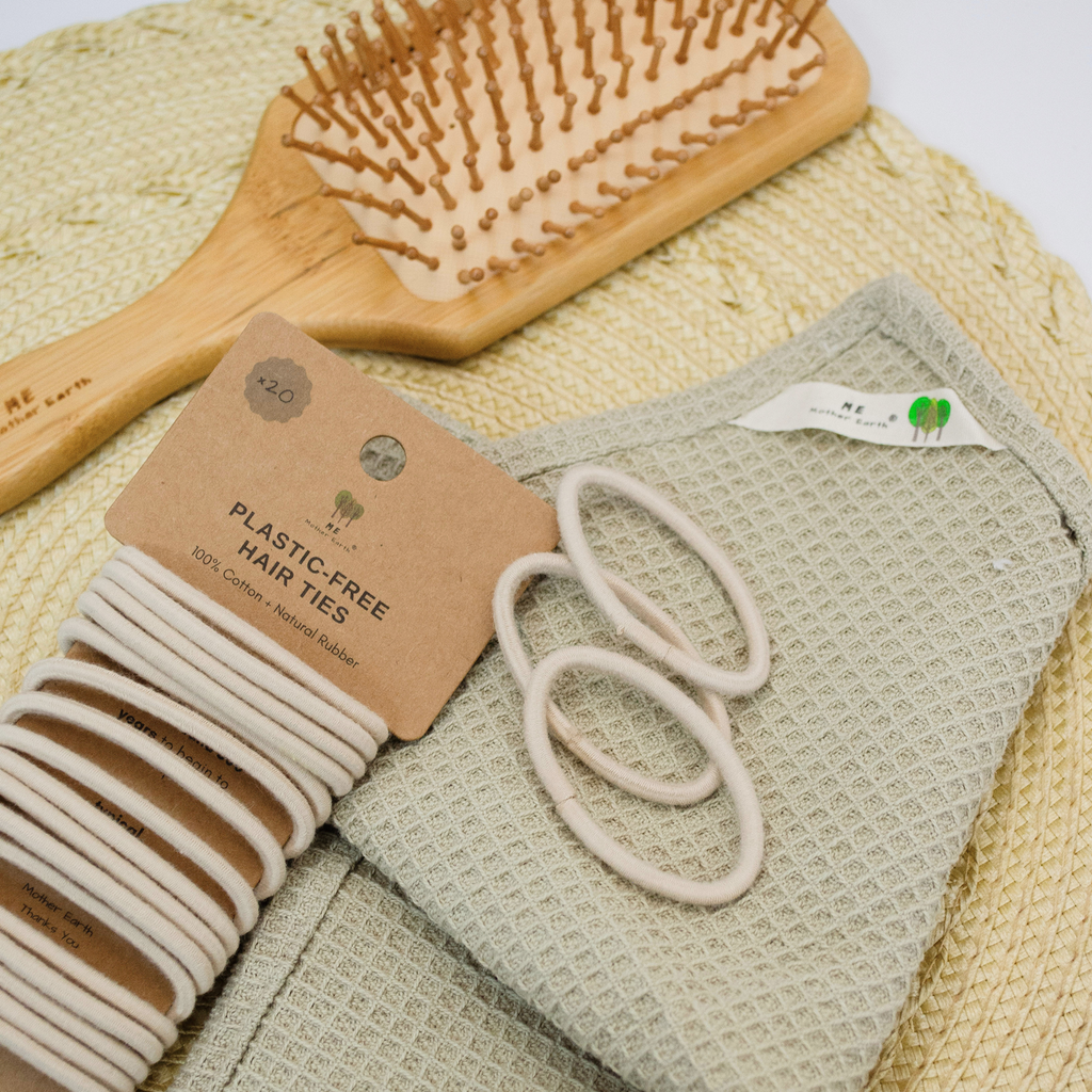 Daily Care Hair Ties - fully Cotton + Natural Rubber for daily home and personal routines with hair care