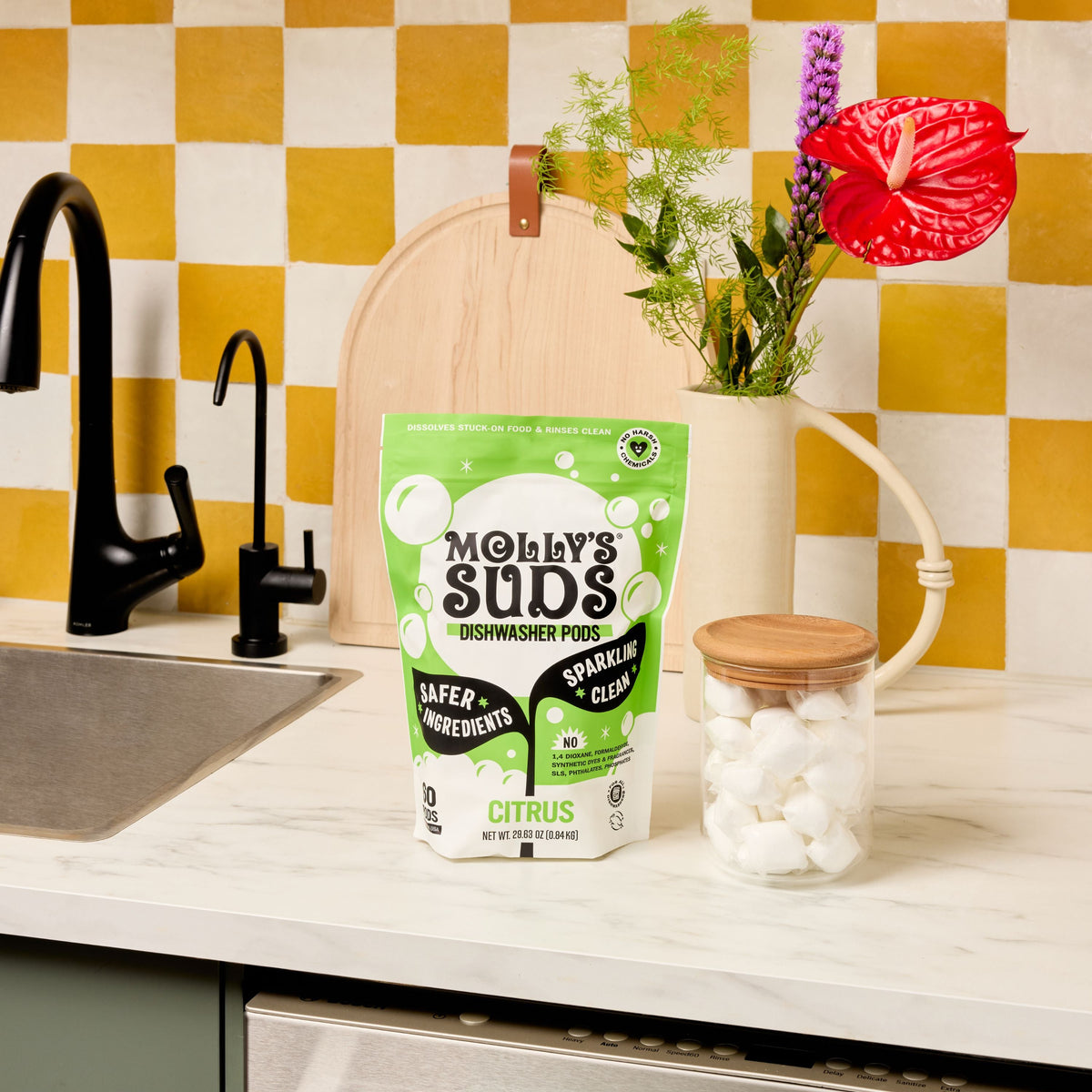 Daily Care Dishwasher Detergent Pods for daily home and personal routines with cleaning laundry and paper products