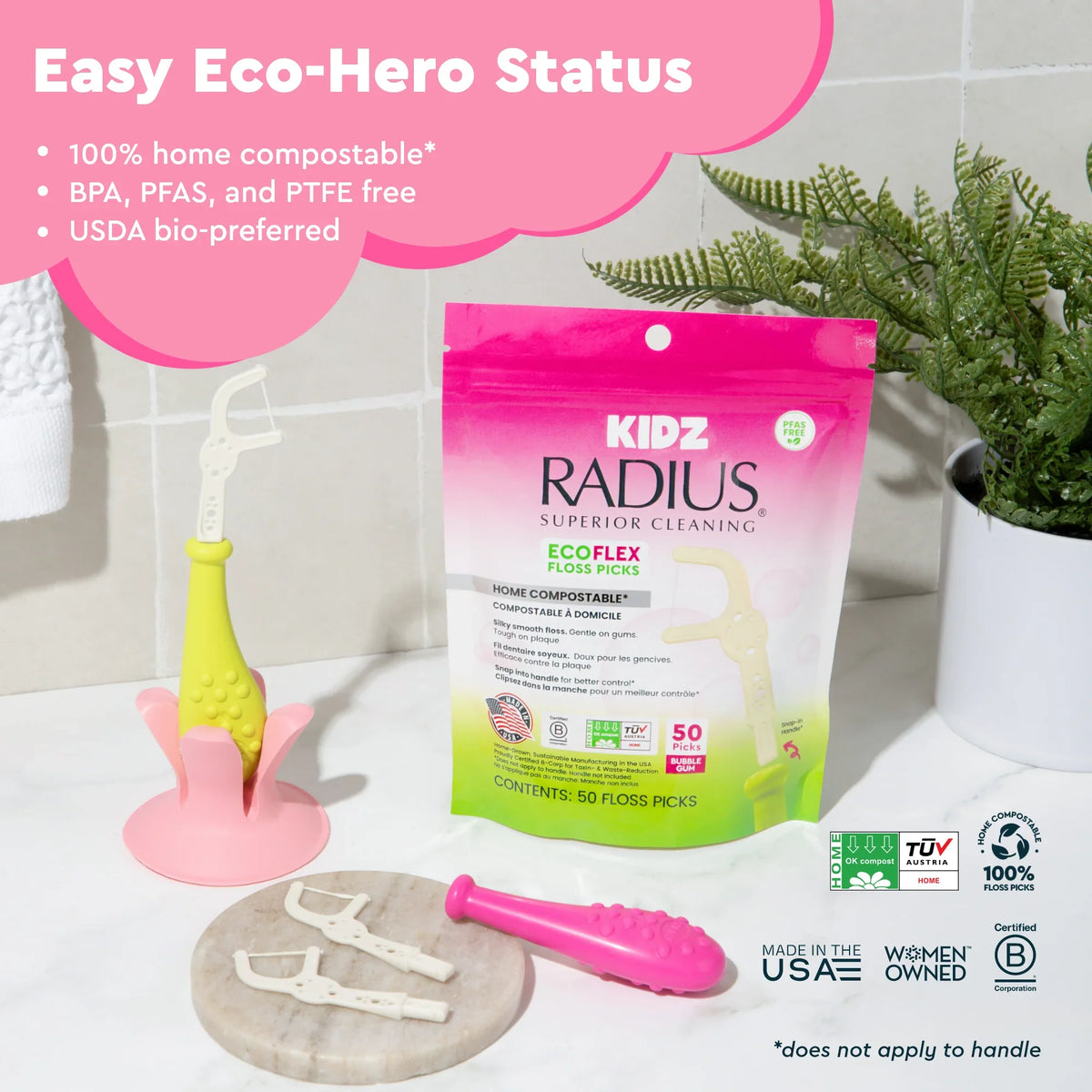 Everyday Home Kids EcoFlex Floss Pick Refill Bag for daily home and personal routines with oral care