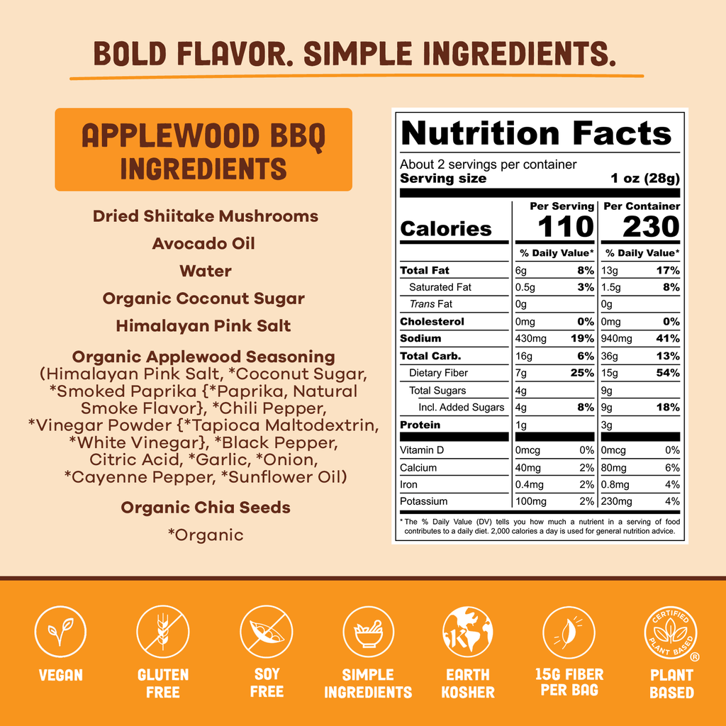 Practical Living Applewood BBQ Mushroom Jerky for daily home and personal routines with pantry foods and beverages