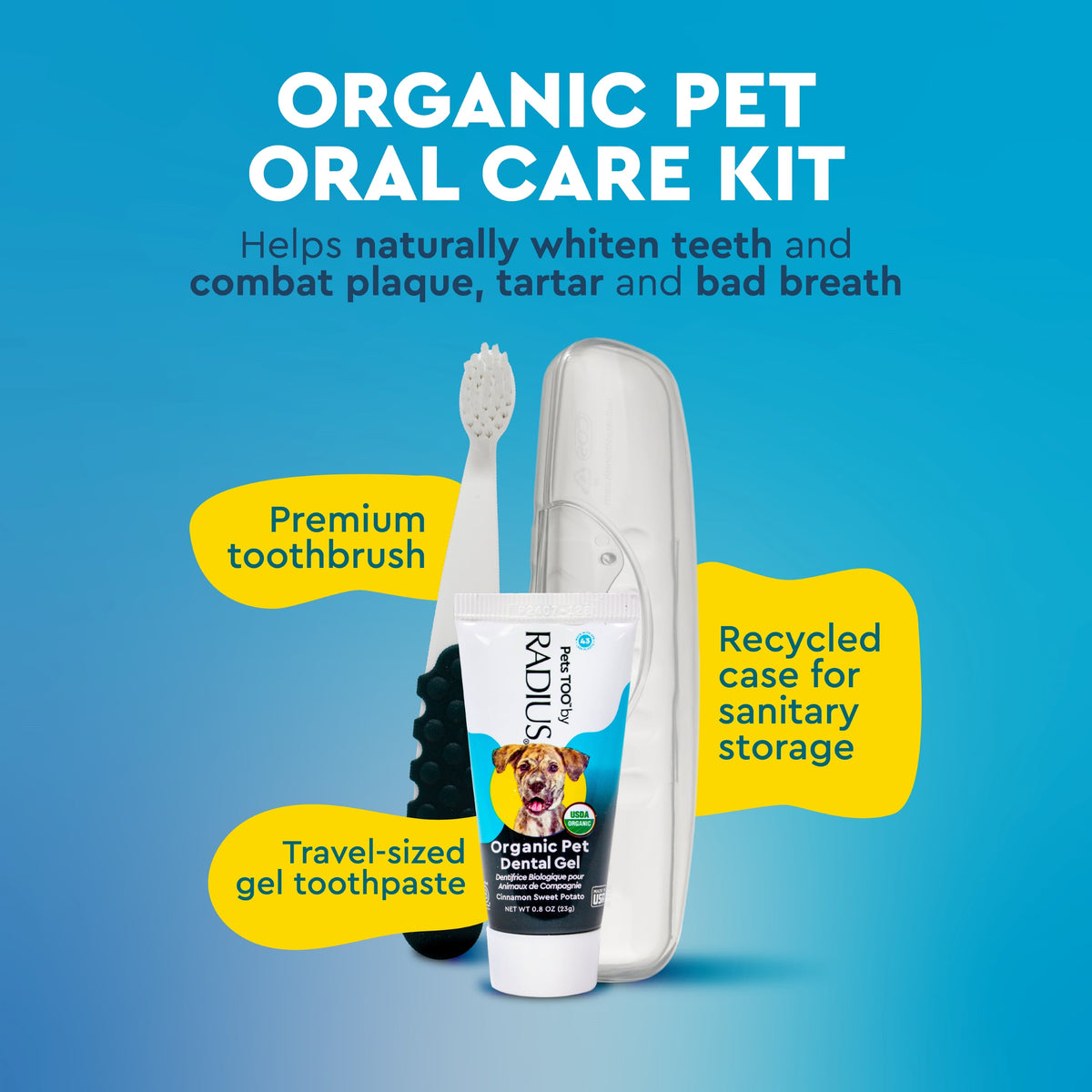 Practical Living Canine Organic Dental Solutions Kit, All Ages for daily home and personal routines with oral care