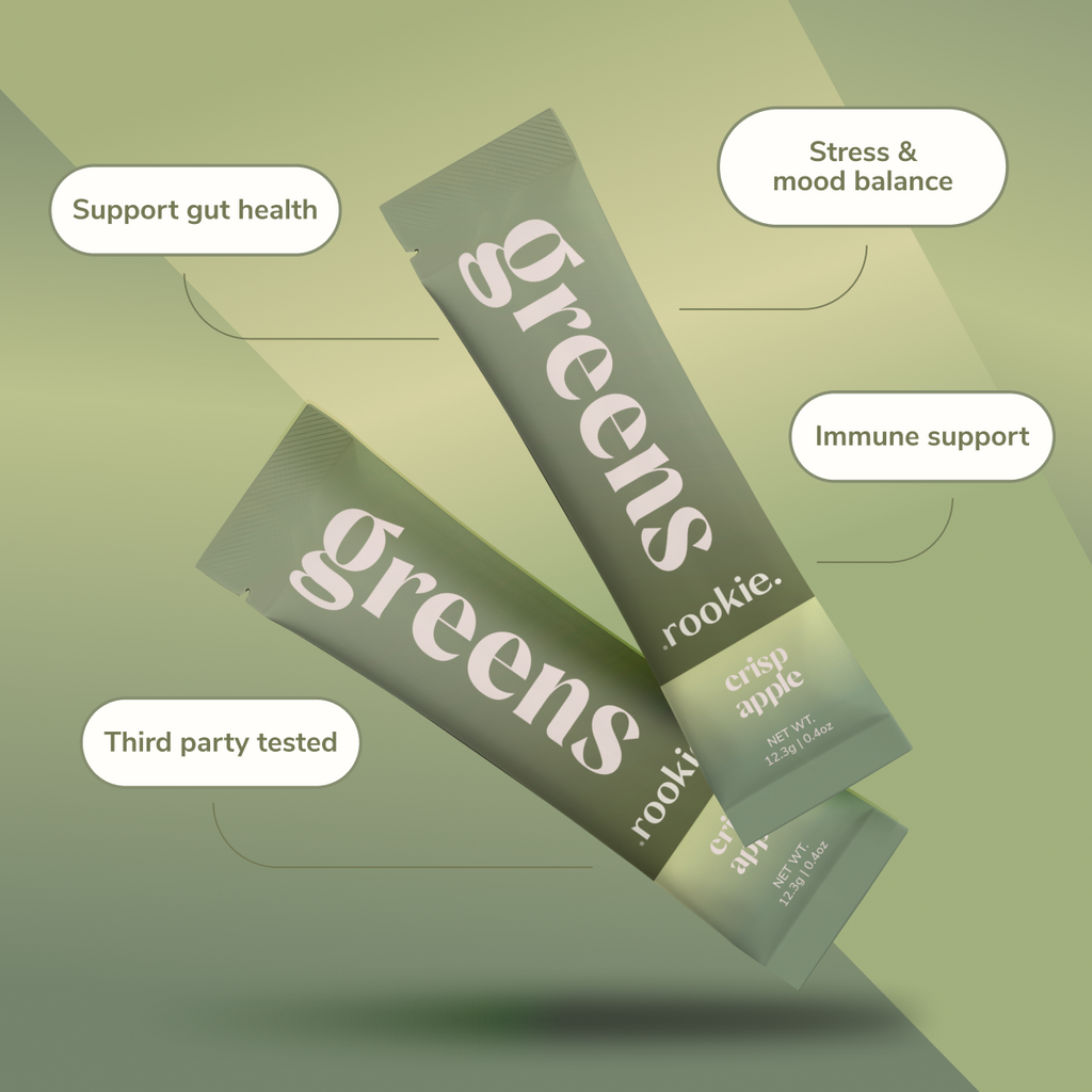 Practical Living Greens for daily home and personal routines with pantry foods and beverages
