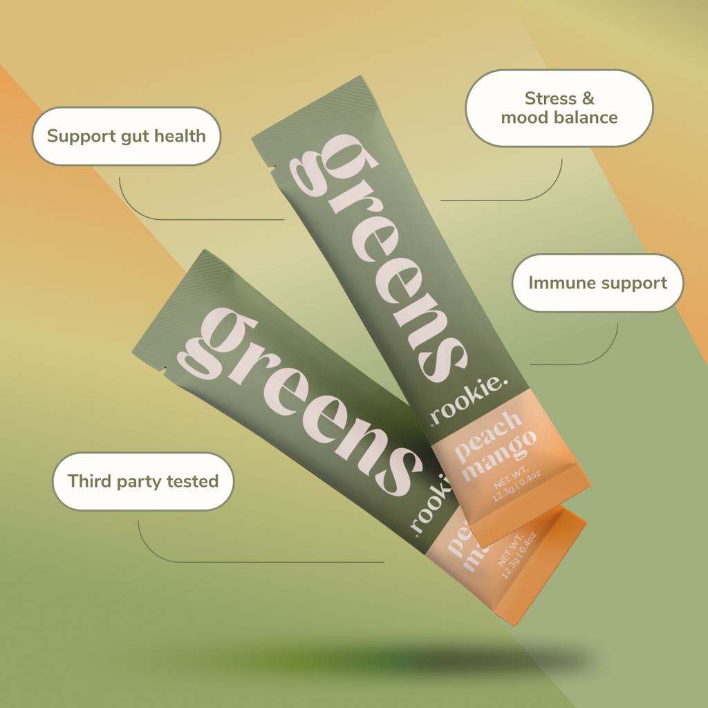 Practical Living Greens for daily home and personal routines with pantry foods and beverages