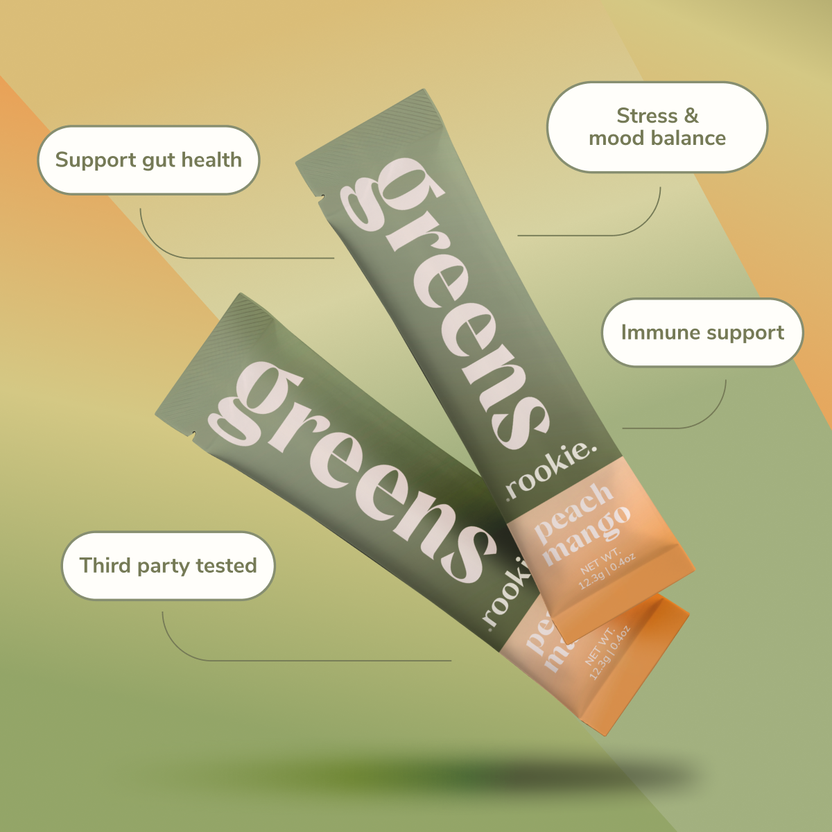 Practical Living Greens for daily home and personal routines with pantry foods and beverages