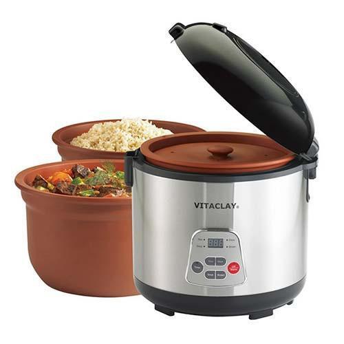 Home Essentials 4-in-1 Rice N Slow Cooker in Clay Pot for daily home and personal routines with cookware food storage and kitchen tools