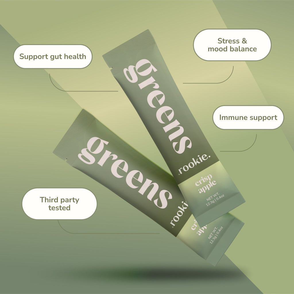 Home Essentials Greens + Superfood for daily home and personal routines with pantry foods and beverages