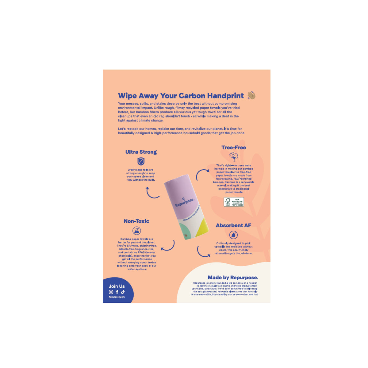 Daily Care Bamboo Paper Towel 2ply, 100 sheets for daily home and personal routines with cleaning laundry and paper products