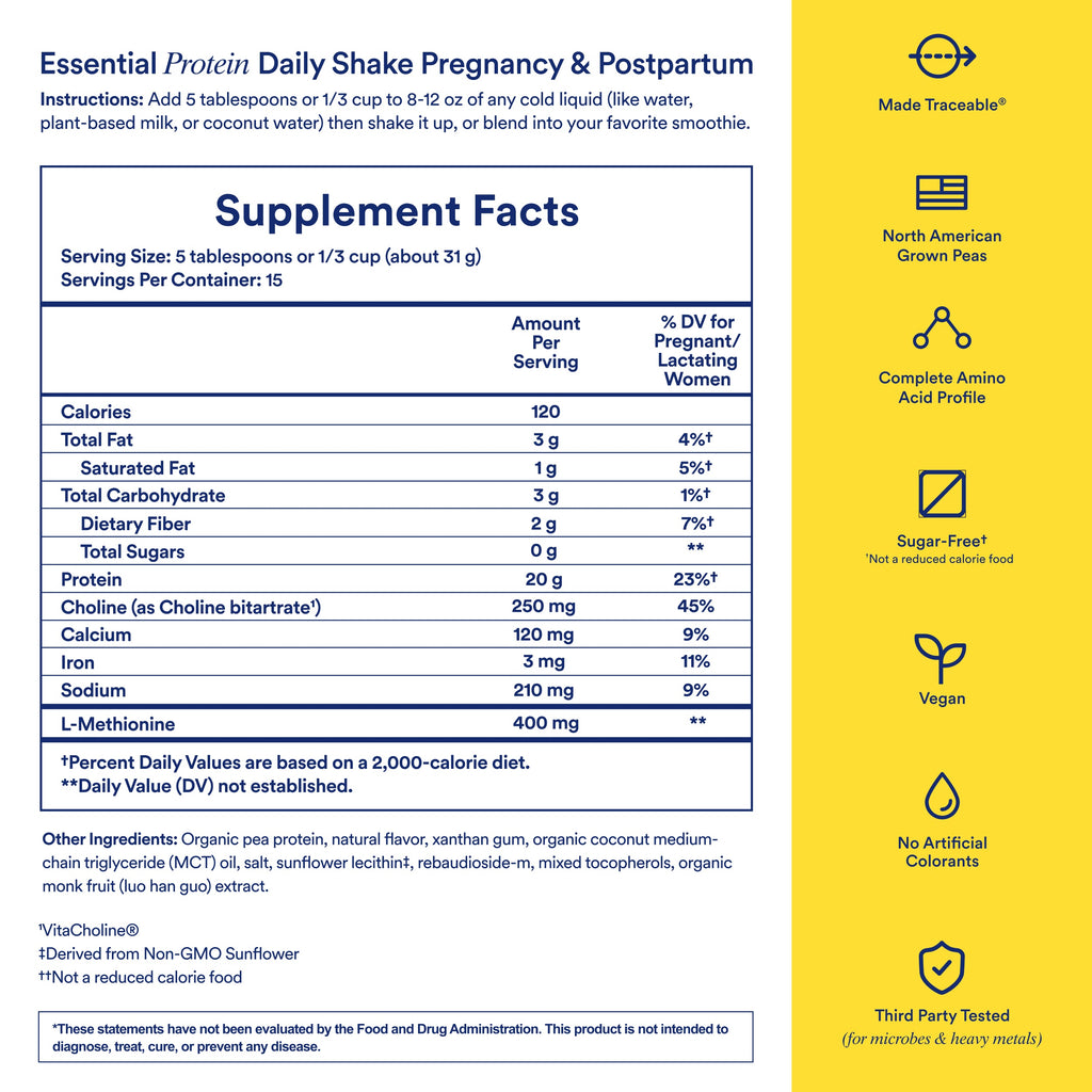 Daily Care Essential Protein Daily Shake Pregnancy and Postpartum for daily home and personal routines with general everyday essentials