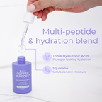 Daily Care Copper Peptides Face Serum with Multi-Peptides, Triple Hyaluronic Acid and Squalane Lightweight Hydration for daily home and personal routines with facial skin and sun care