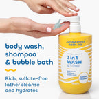 Daily Care 3-in-1 Wash - Body Wash, Shampoo and Bubble Bath Value Size for daily home and personal routines with hair care