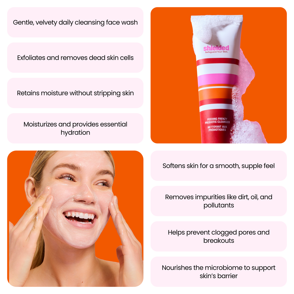 Routine Ready Feeding Frenzy Prebiotic Cleanser for daily home and personal routines with facial skin and sun care