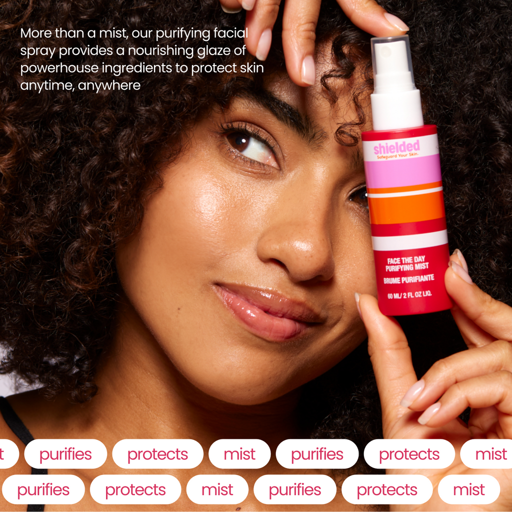 Home Essentials Face the Day Purifying Mist for daily home and personal routines with facial skin and sun care