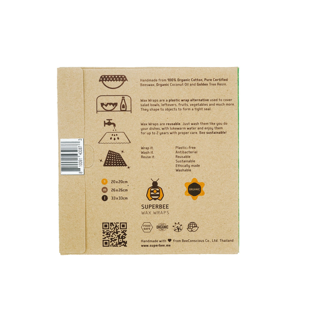 Daily Care Beeswax Wrap Beeginner Set for daily home and personal routines with pantry foods and beverages
