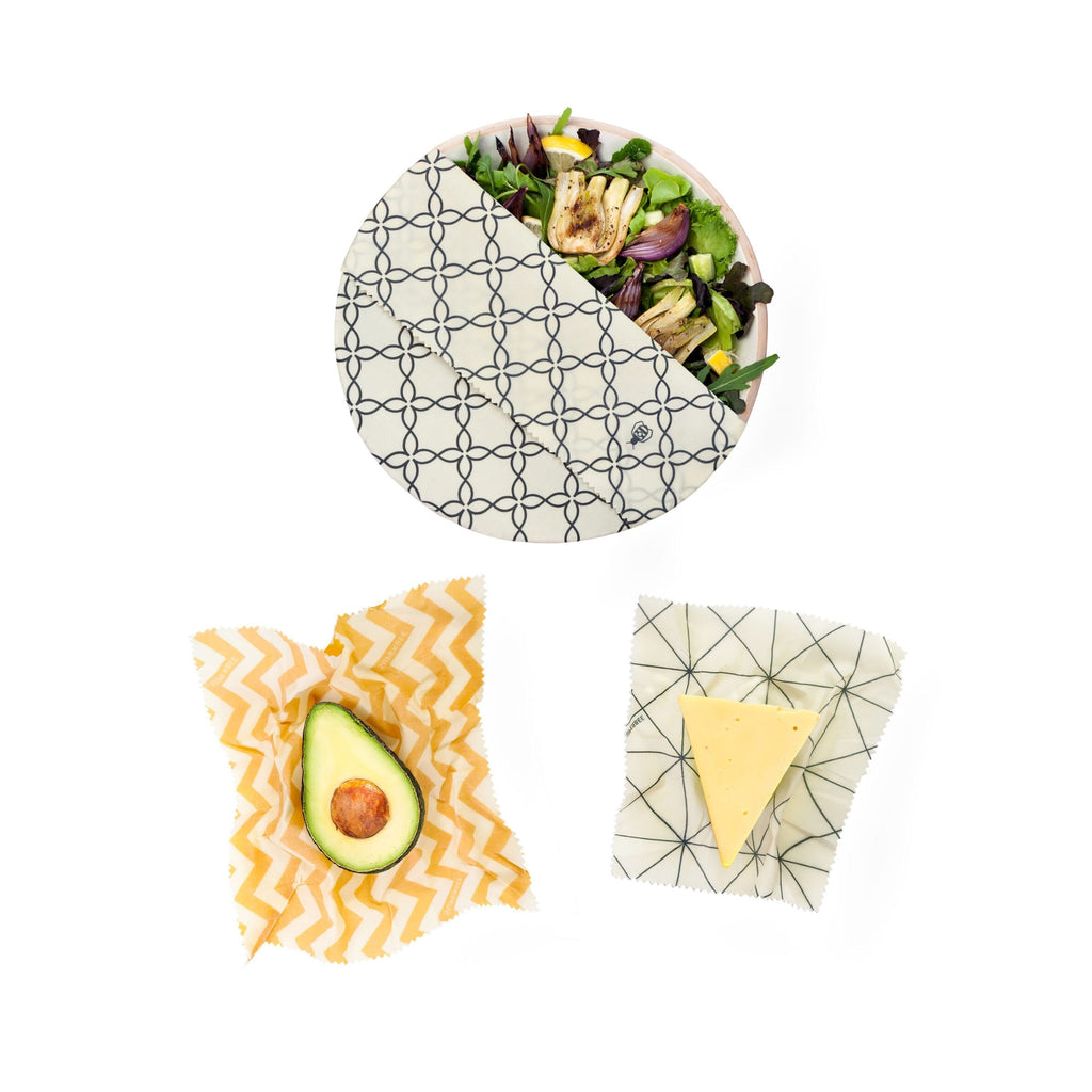 Daily Care Beeswax Wrap Beeginner Set for daily home and personal routines with pantry foods and beverages