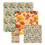 Essentials Beeswax Wraps – 3-Pack Reusable Food Wraps, Floral Prints