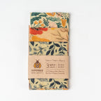 Routine Ready Essentials Beeswax Wraps 3-Pack Reusable Food Wraps, Floral Prints for daily home and personal routines with oral care
