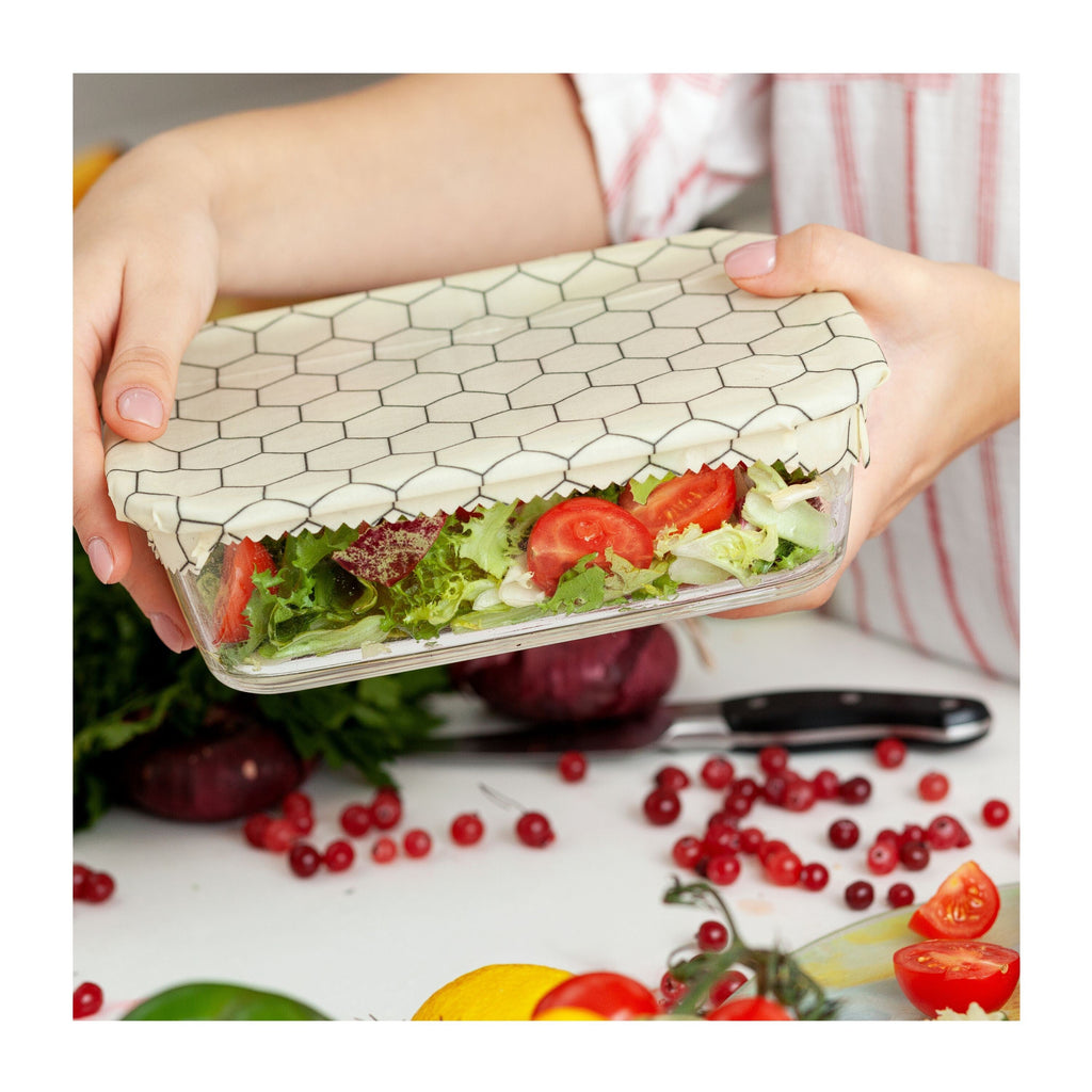 Everyday Home Essentials Beeswax Wraps 5-Pack Reusable Food Wraps, Mixed Prints for daily home and personal routines with pantry foods and beverages