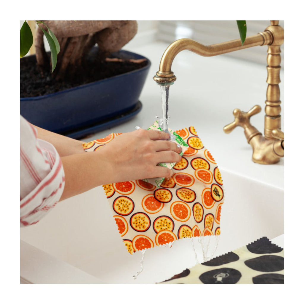 Everyday Home Essentials Beeswax Wraps 5-Pack Reusable Food Wraps, Mixed Prints for daily home and personal routines with pantry foods and beverages