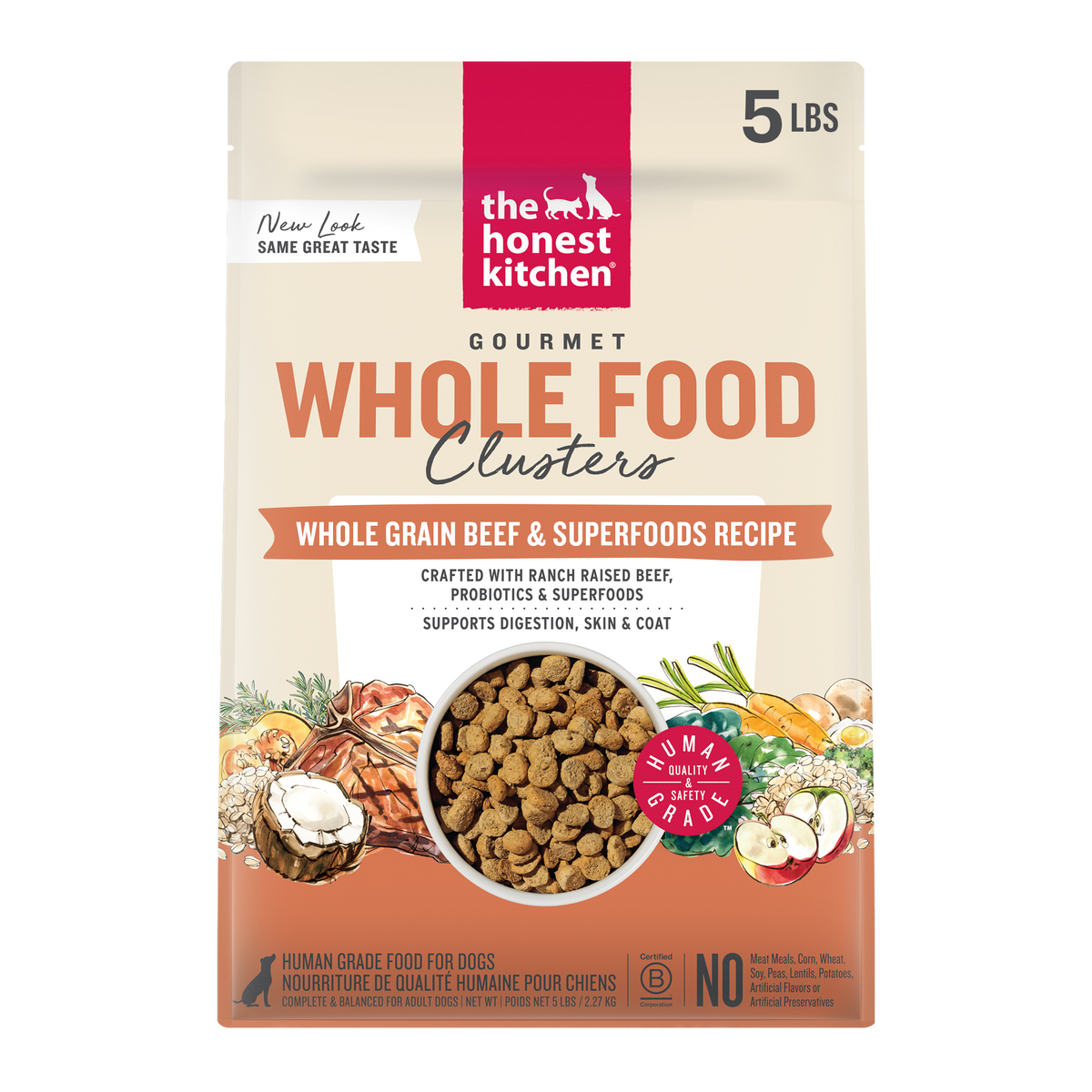 Dry Dog Food, Whole Grain Beef & Oat Whole Food Clusters