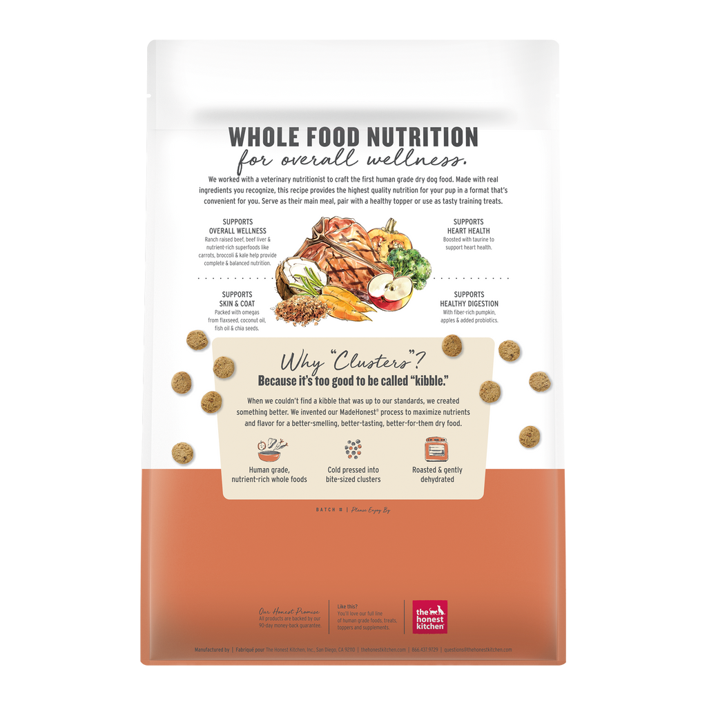 Everyday Home Dry Dog Food, Grain included Beef Whole Food Clusters for daily home and personal routines with pet care treats and accessories