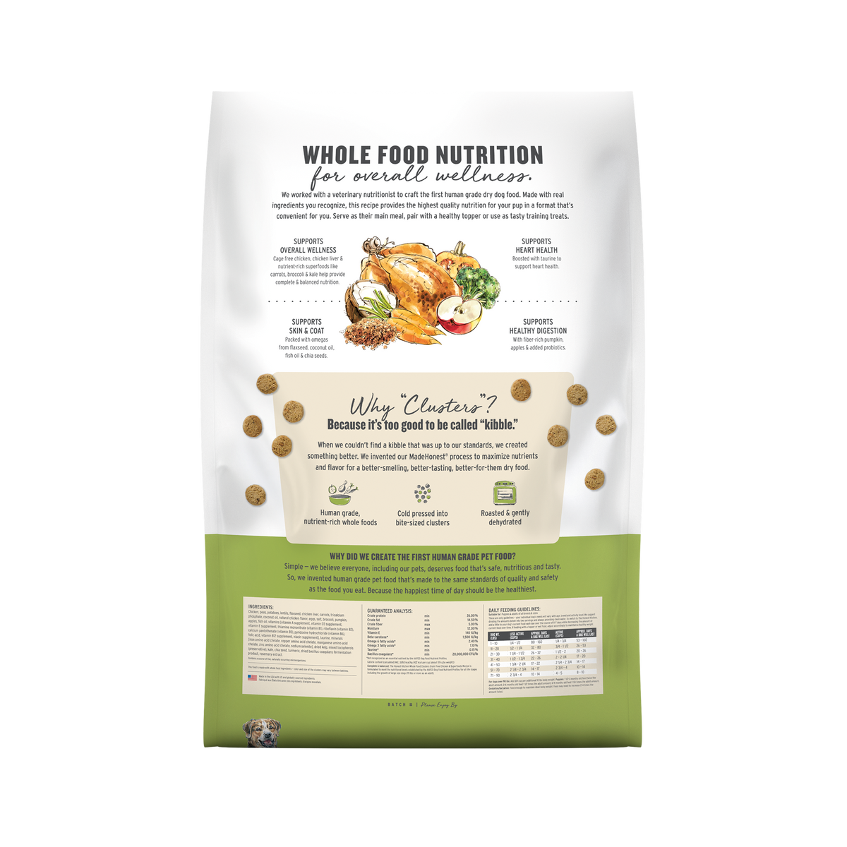 Daily Care Dry Dog Food, Grain included Chicken Whole Food Clusters for daily home and personal routines with pet care treats and accessories