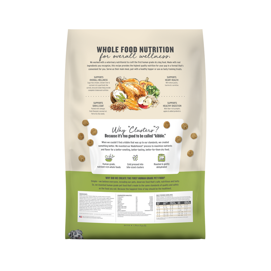 Home Essentials Dry Dog Food, Whole Grain Chicken Whole Food Clusters for daily home and personal routines with pet care treats and accessories