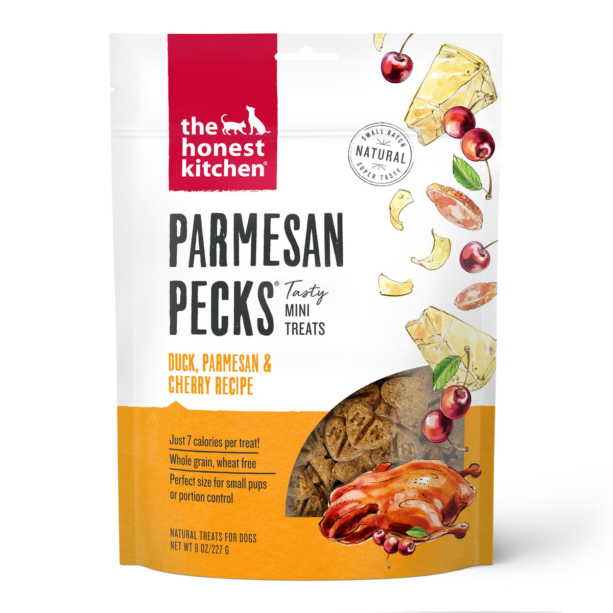 Dog Treat Parmesan Pecks, Duck & Cherry