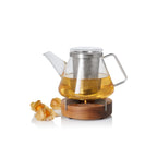 Borosilicate Glass Teapot with Stainless Steel Infuser + Candle Warmer