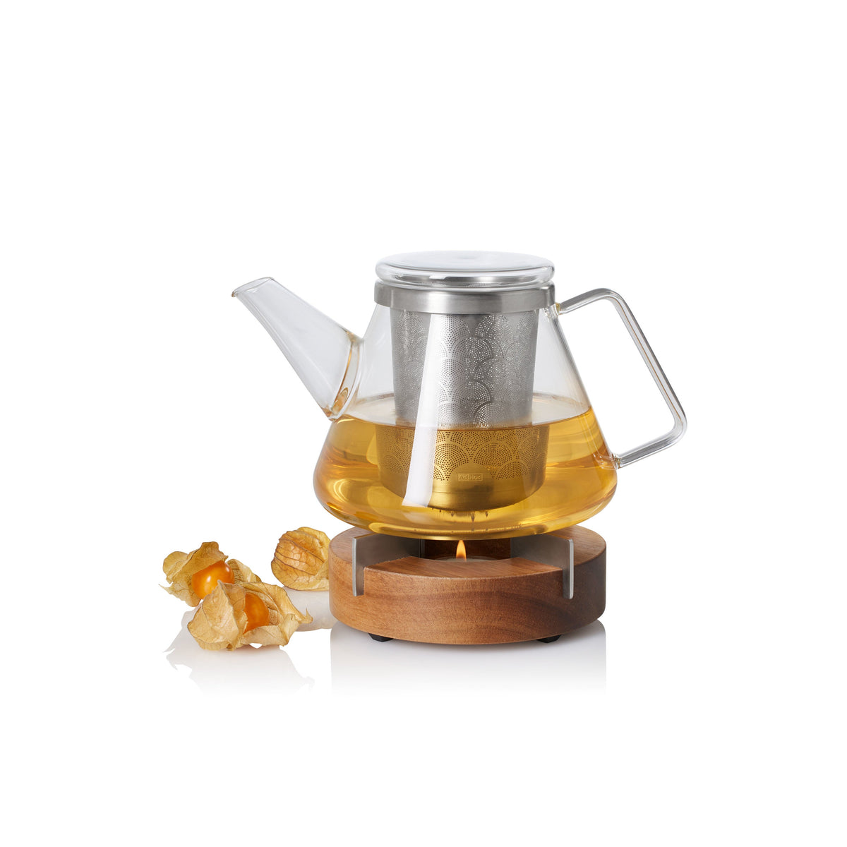 Borosilicate Glass Teapot with Stainless Steel Infuser + Candle Warmer