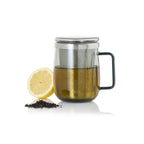 Routine Ready Borosilicate Glass Tea Mug with Stainless Steel Tea Infuser for daily home and personal routines with pet care treats and accessories