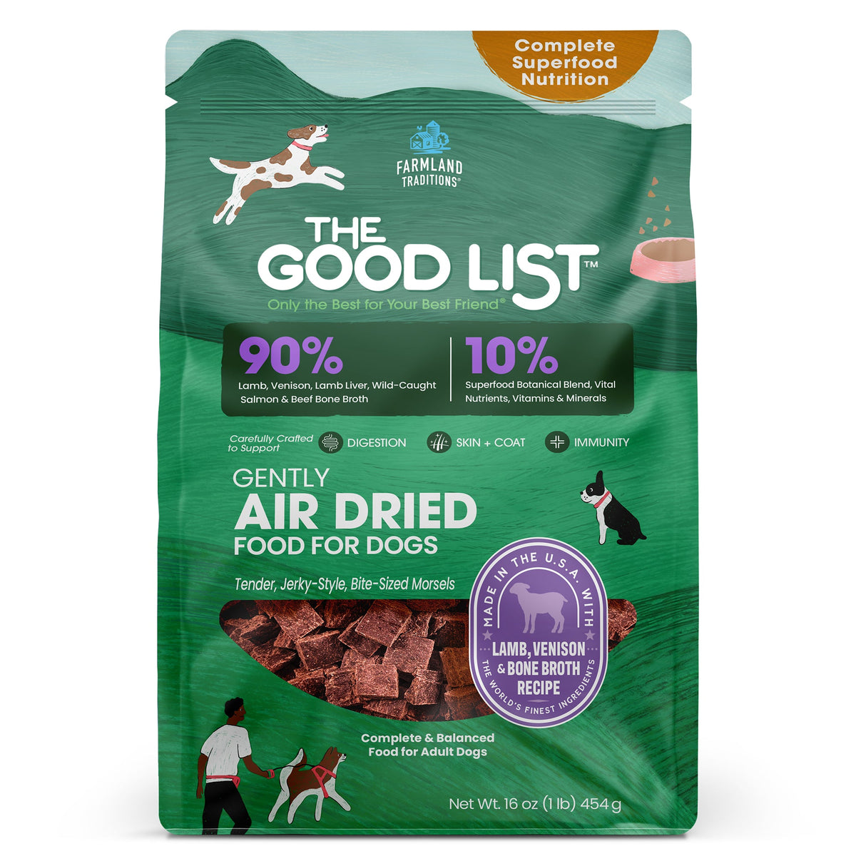 Lamb, Venison & Bone Broth Recipe, Food, Topper, and Mixer for Dogs